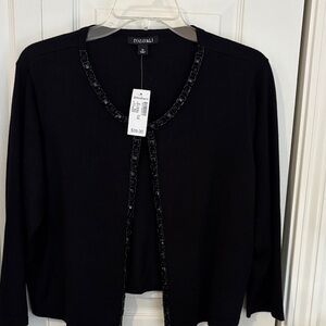 Dressbarn Black Women's Cardigan with Beading